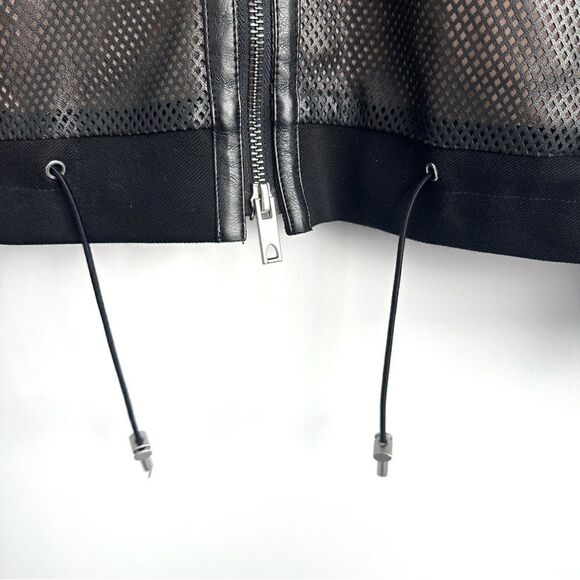 Sosken Cara Perforated Faux Leather Bomber Jacket Sz 2 - Picture 9 of 16